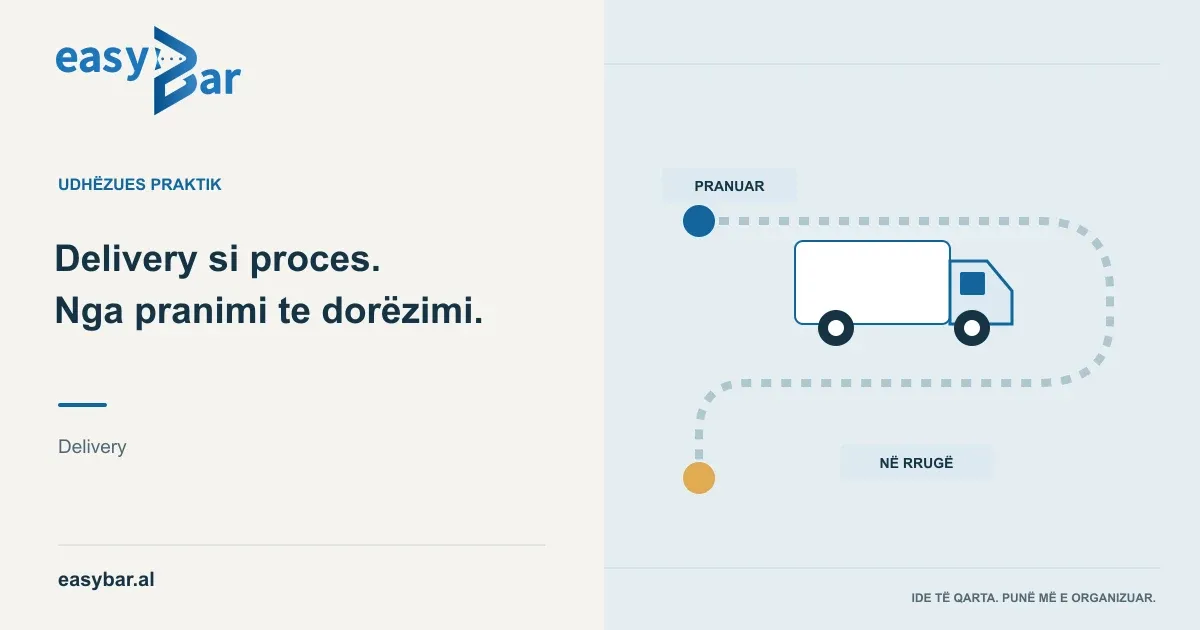 Rrugë porosie nga restoranti te paketa dhe dorëzimi te klienti.